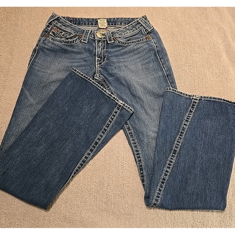True Religion Big Joey T Size 29 Flared Y2K Women's 90's Jeans RN#112790 - Picture 5 of 14